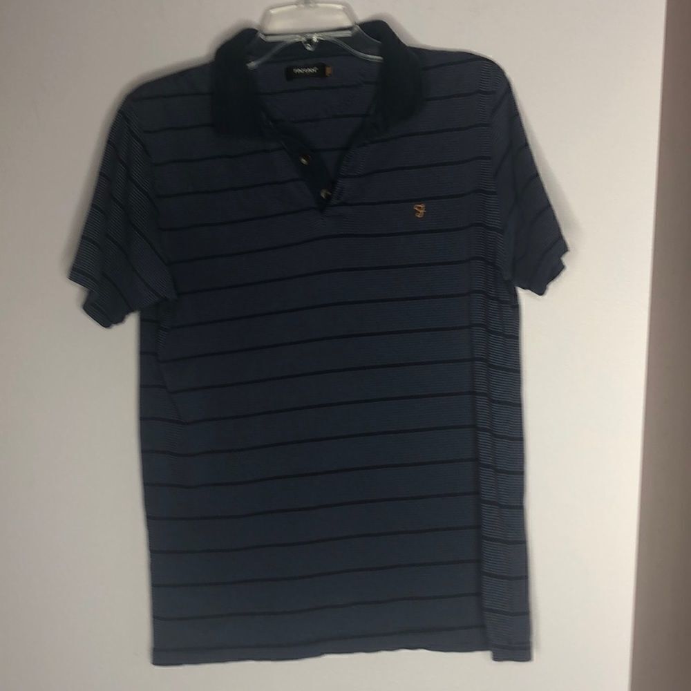 3/$15 Farah vintage blue striped men’s polo shirt